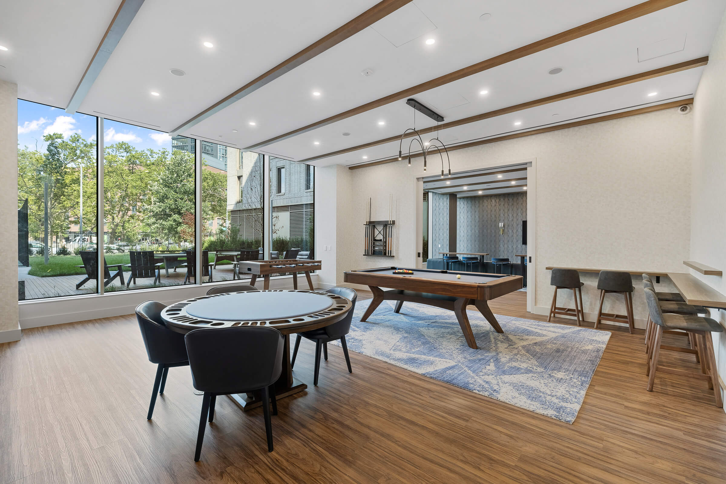 Game room with pool table at Greenpoint Central